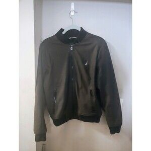 Nautica Men’s Small Full Zip Jacket Black Water Resistant Windbreaker S